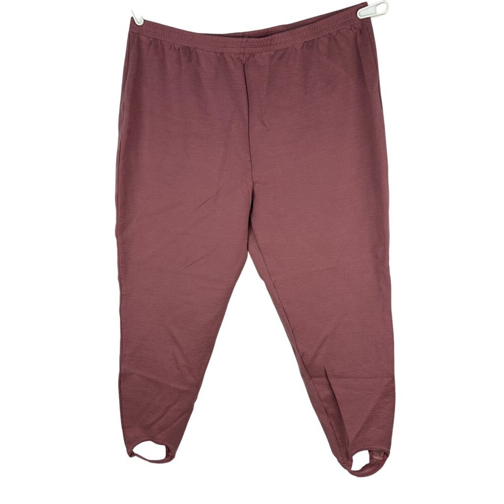 Bydesign Women Plus Size 3X Burgundy Stirrup Pants Stretch Fabric